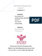 Information System Management Lab Bcom 307: Assignment #7