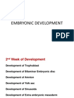 Embryology of 2nd Week