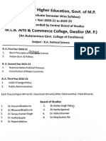 MP Govt Syllabus for BA Political Science 2020-23