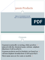 Gypsum Products: Shilanhameed Fatah MSC in Prosthodontics