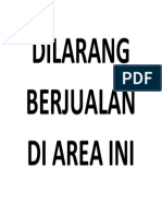 Dilarang Berjualan Di Area Ini