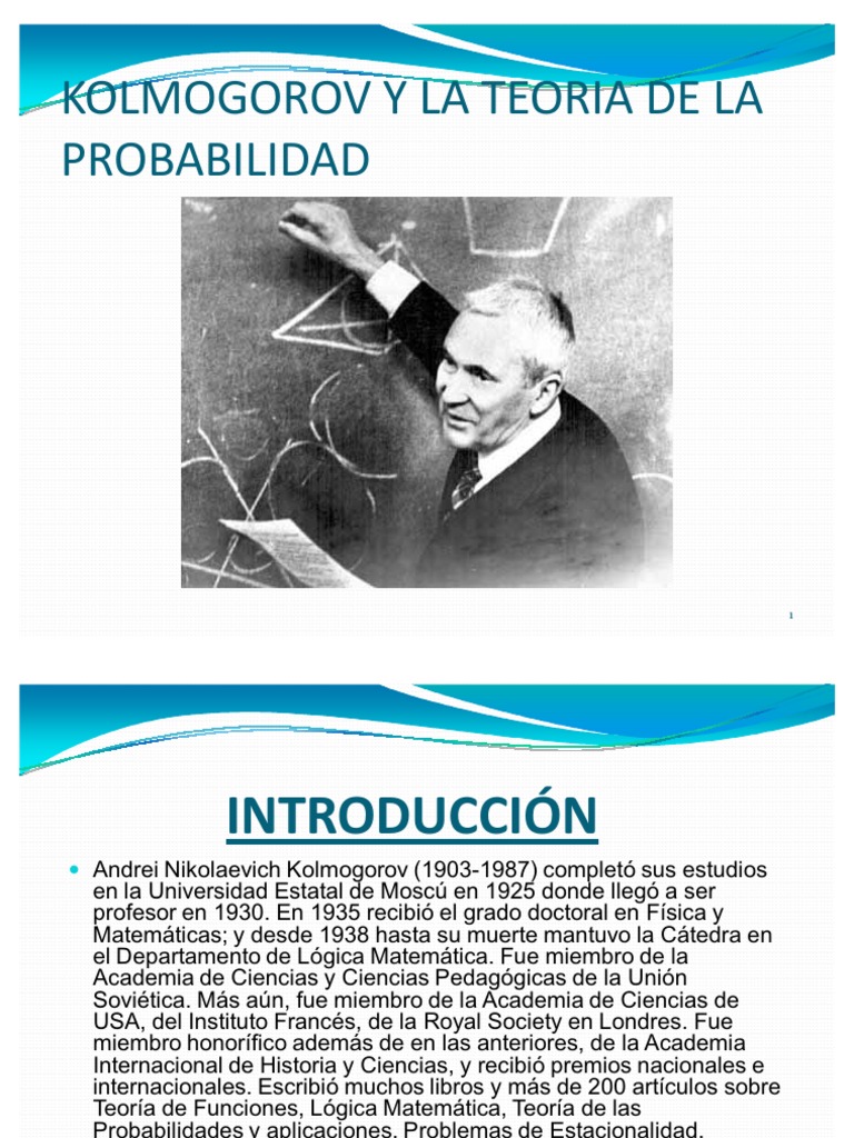 Kolmogorov y La Teoria de La Probabilidad | PDF | Enseñanza de ...