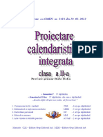 TEMA MODUL I - PLANIFICARE CALENDARISTICA .Integrata CLASA A II - A A