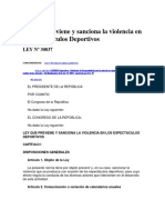 Ley 30037, Ley Que Previene y Sanciona La Violencia en Los Espectáculos Deportivos