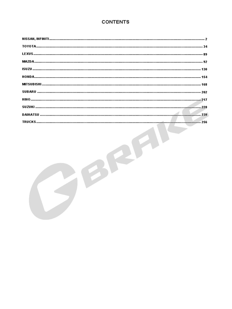 しおん 2020 G Brake Catalogue RHD | PDF | Anti Lock Braking System