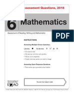 Mathematics: Released Assessment Questions, 2018