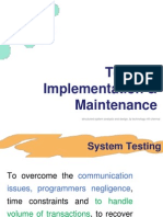 Testing, Implementation & Maintenance: Structured System Analysis and Design, FP Technology Nift Chennai
