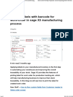 Printing Labels With Barcode For Work-Order in Sage X3 Manufacturing Process