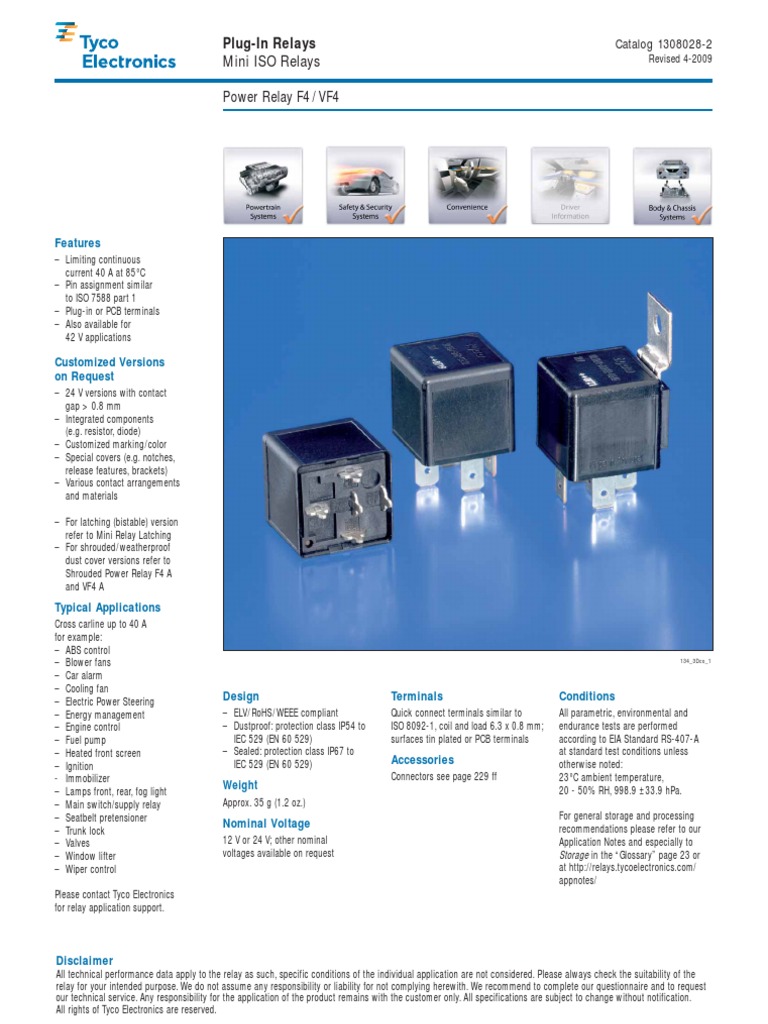 Tyco Relay 24V | PDF | Relay | Electrical Engineering