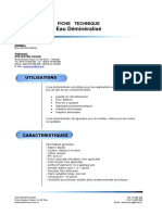 Fiche Technique Eau Demineralisee