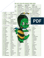 4th Grade Spelling Bee Word List