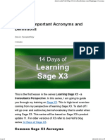 Sage X3 Important Acronyms and Definitions