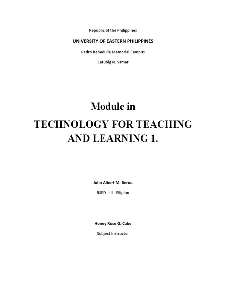 Technology For Teaching And Learning 2 Pdf Educational Technology