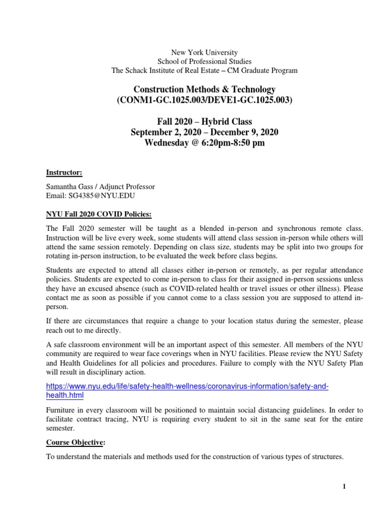 Construction Methods & Technology Course | PDF | Academic Integrity ...