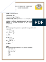 Guía de Recuperación de Matemáticas 4to. Bachillerato