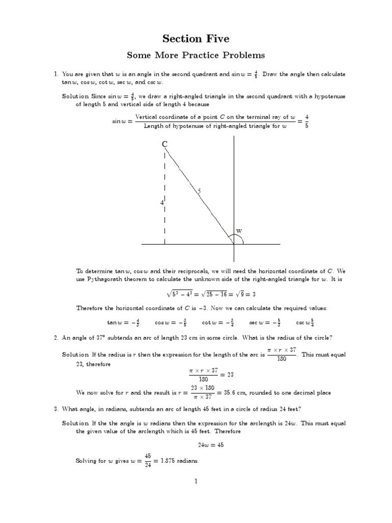 Signs of Trig Functions, Ref. Angles | PDF | Trigonometric Functions | Sine