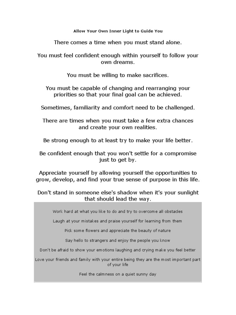 Allow Your Own Inner Light To Guide You | PDF | Albert Einstein | Love