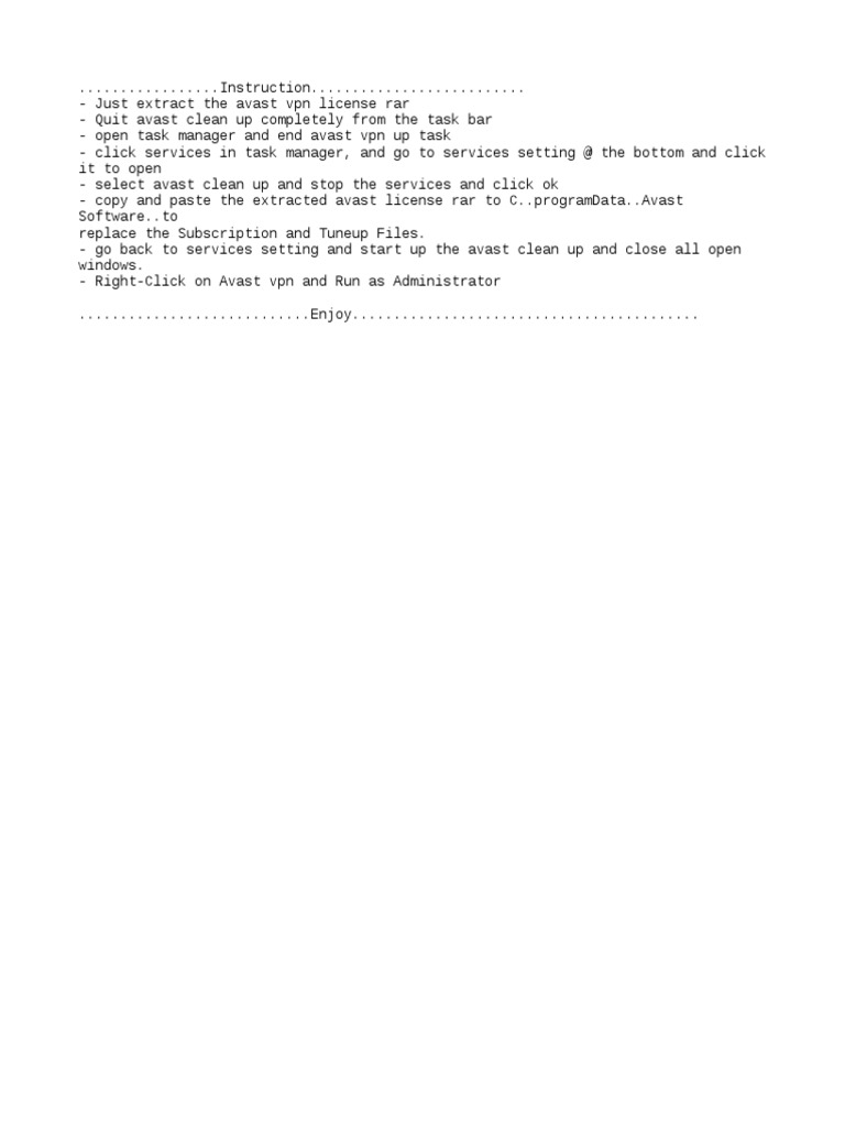 Avast VPN License Installation Guide | PDF | Computers | Technology ...