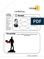 Lesson 1: Introduction To Rizal Law