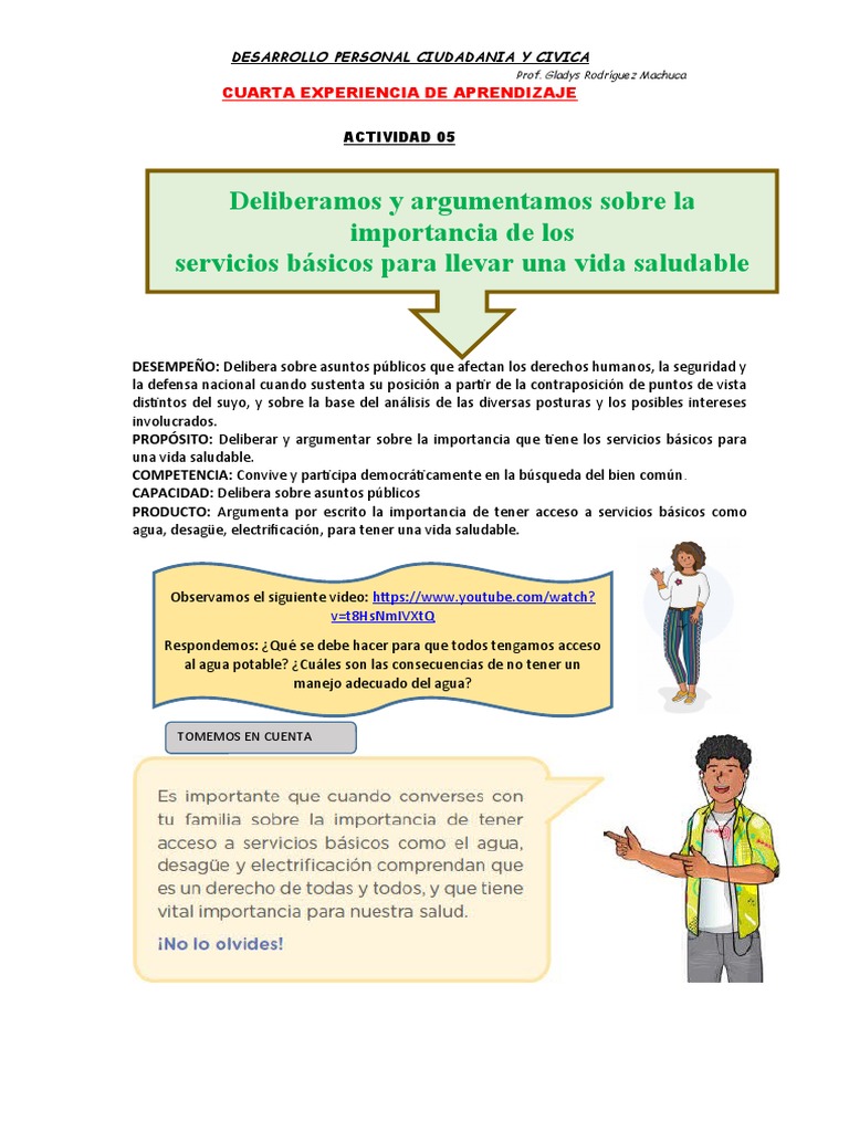 Importancia de los Servicios Básicos | PDF | Desarrollo personal | Agua