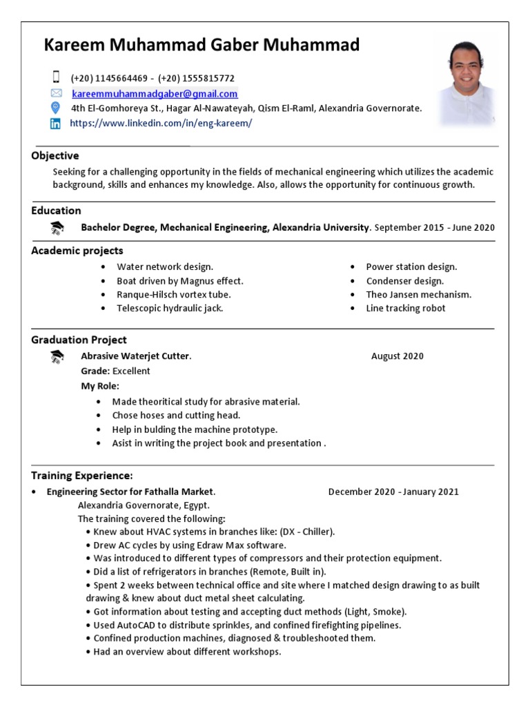Mechanical Engineer Resume Overview | PDF | Engineering | Mechanical ...