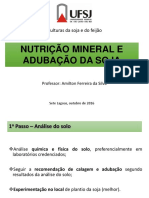 Nutrição Mineral e Adubação.