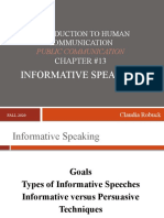 Intro to Informative Speaking