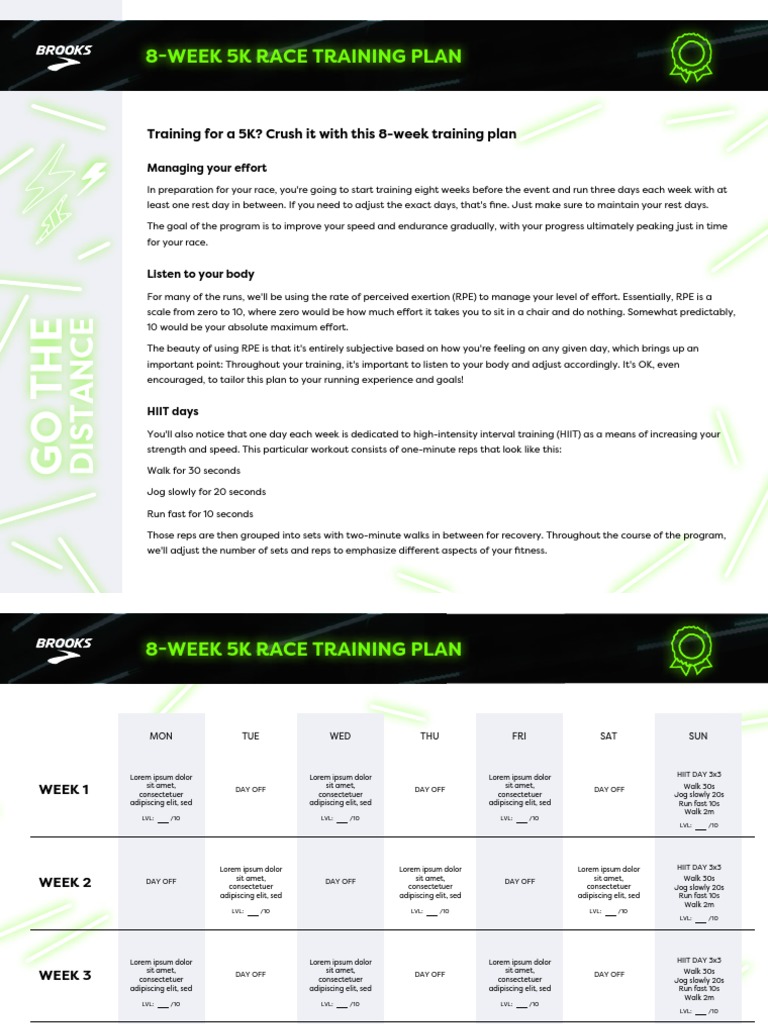 8-Week 5K Training Plan Guide | PDF | High Intensity Interval Training ...
