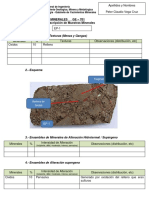 Descripción de muestras minerales epitermales