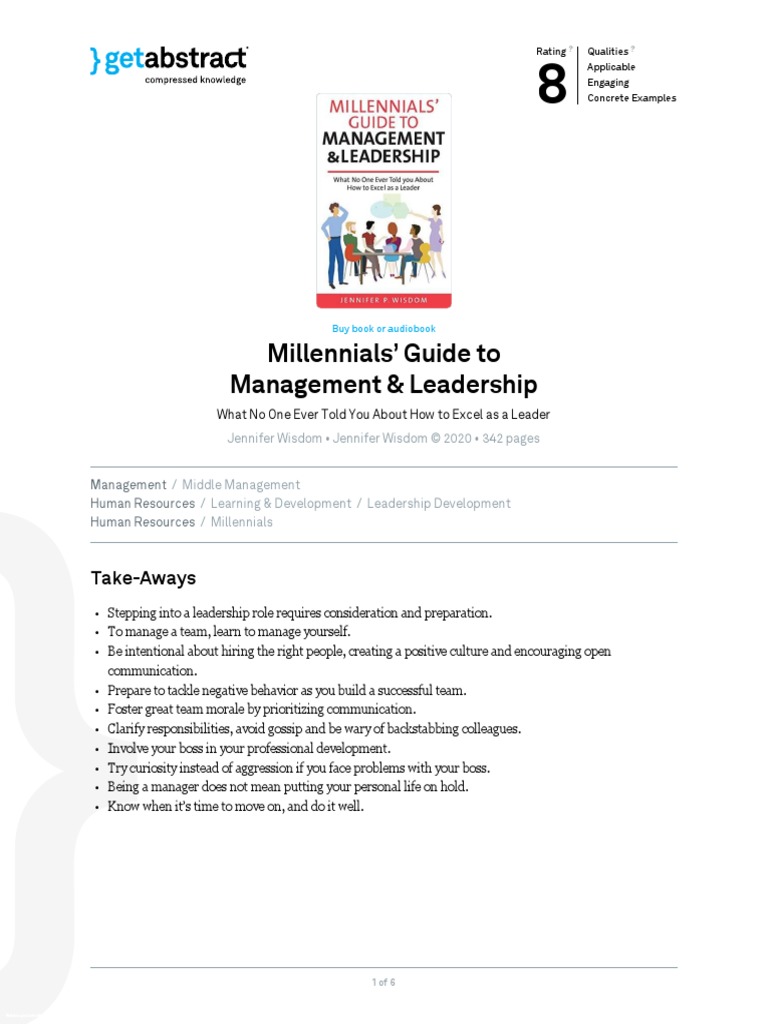 Millennials Guide To Management and Leadership Wisdom en 41718 | PDF ...