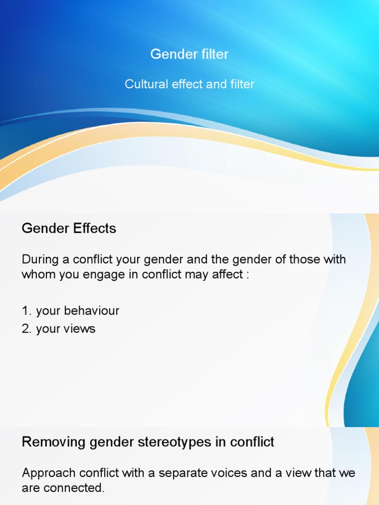 Gender and Cultural Filters in Conflict | PDF | Gender | Gender Studies