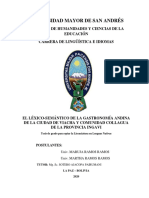 Universidad Mayor de San Andrés: Facultad de Humanidades Y Ciencias de La Educación Carrera de Lingüística E Idiomas