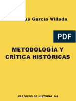 García Villada, Metodología y críticas históricas
