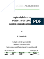 A Regulamentacao Das Normas Portuguesas NP EN 206 1 e NP ENV 13670 1 e Os Produtos Prefabricados de Betao