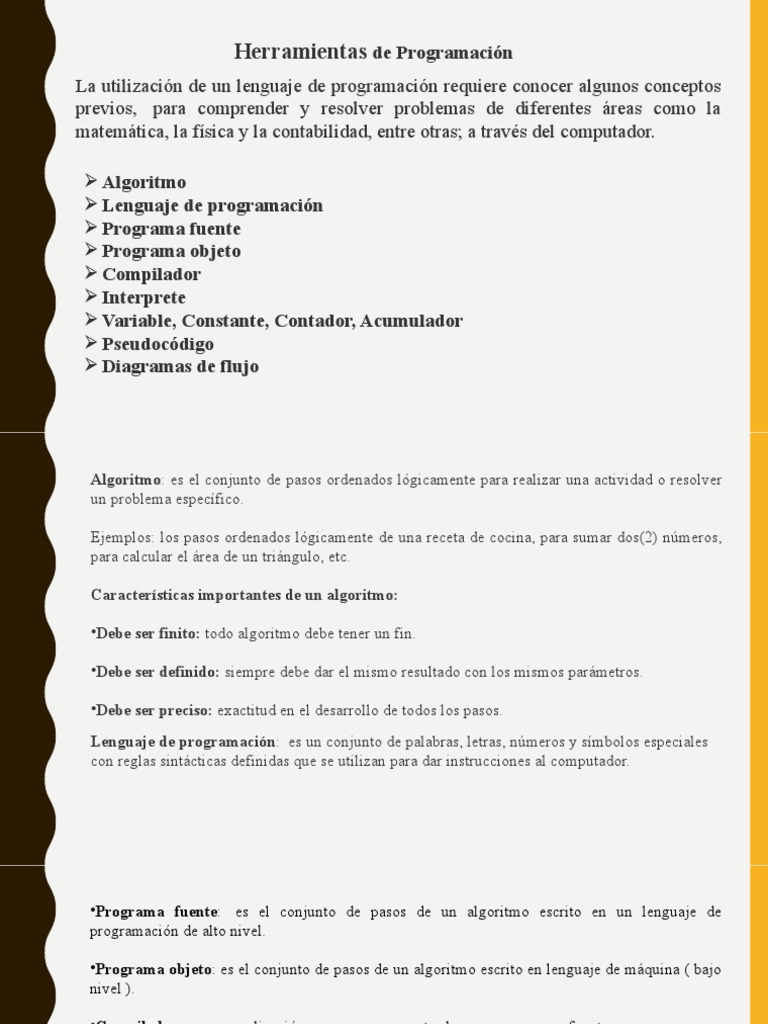 Presentacion de Conceptos Basicos de Programacion | PDF | Lenguaje de ...