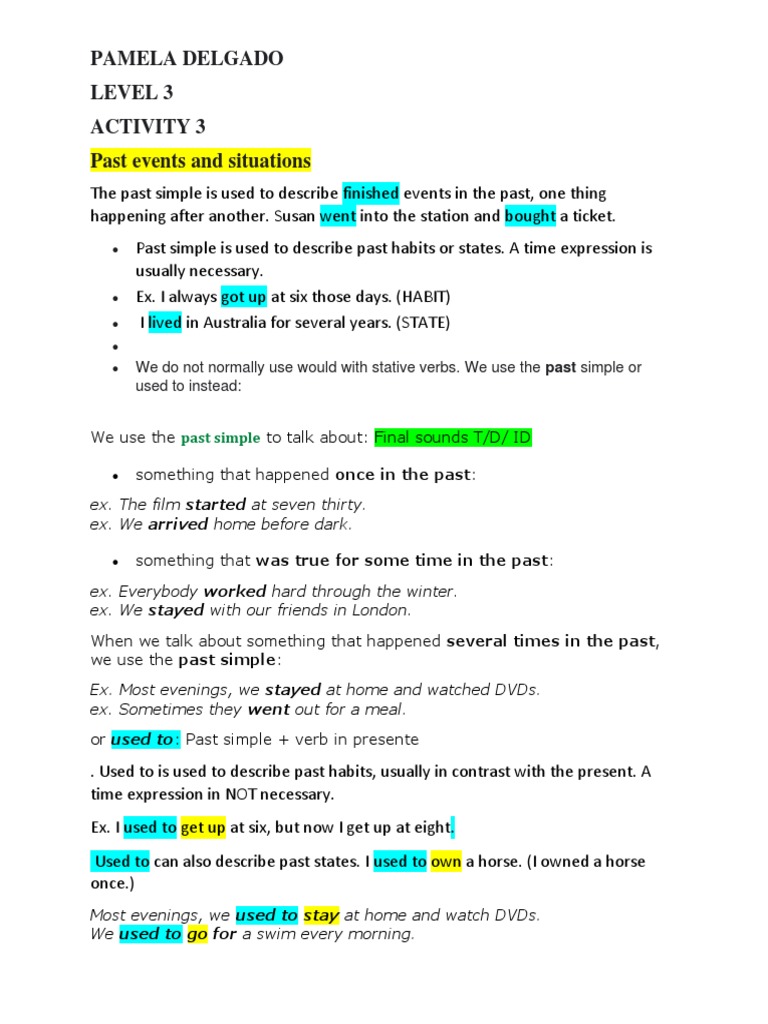 Activity Inclass English 3 | PDF
