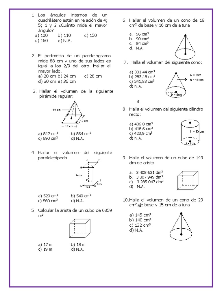 Problemas de Geometría y Aritmética | PDF | Objetos geométricos ...