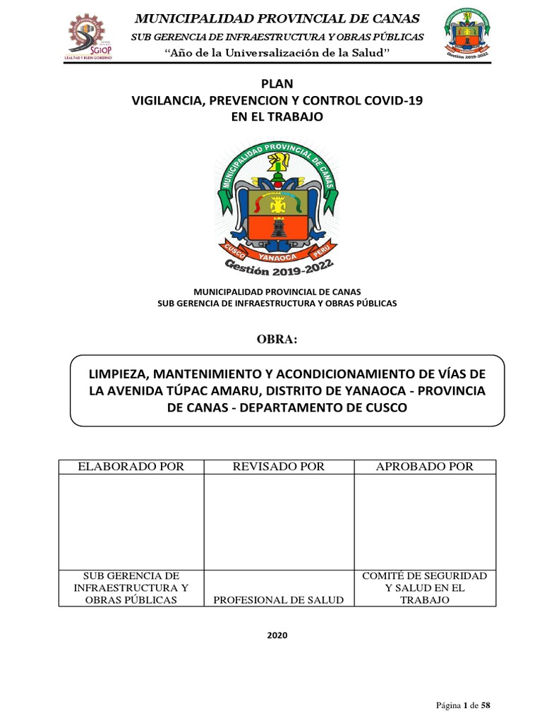 Plan de Control COVID-19 en el Trabajo | PDF | Ciencias de la Salud ...
