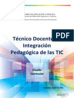 Diseño Curricular Técnico Docente en Integración Pedagógica de LasTIC