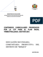 Contenidos Curriculares Priorizados Secundaria