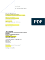 Section 1 - Listening Comprehension: Part 1 - Cue Response