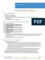 Checklist of Steps for Each Contact