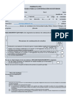 Formato Nº3 Declaración Jurada para La Continuación de Estudios