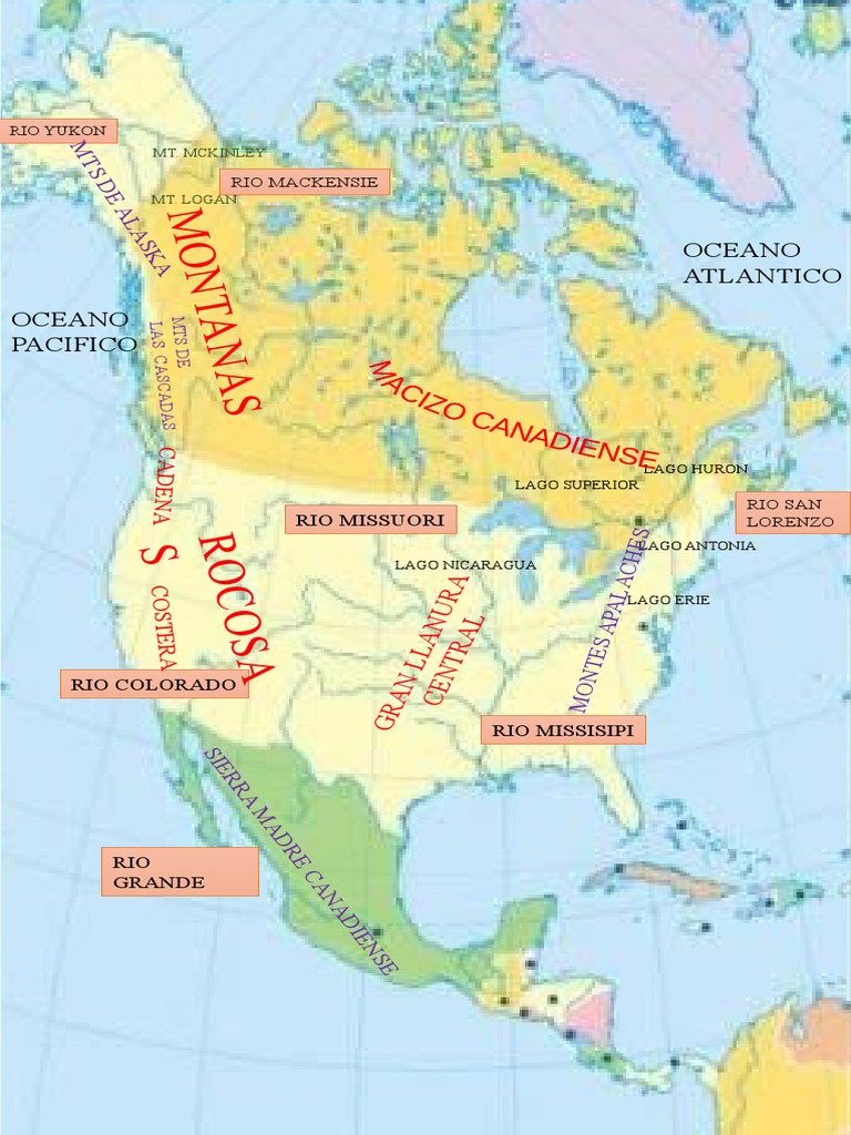 Etiquetas De Ríos De América Del Norte