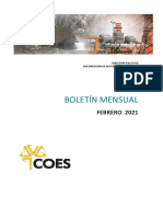 Producción y potencia eléctrica en el SEIN durante febrero 2021