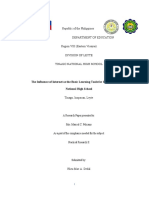 The Influence of Internet As The Basic Learning Tools For Students of Tinago National High School