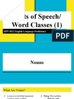 Parts of Speech - Word Classes