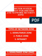 Computer System Security Parameters and Network Security Zone