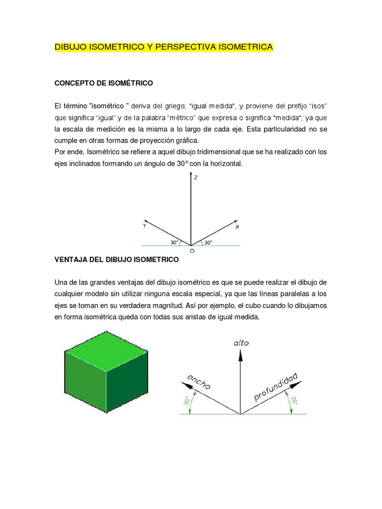 Dibujo Isométrico: Conceptos y Ejemplos | PDF | Métodos y materiales de ...