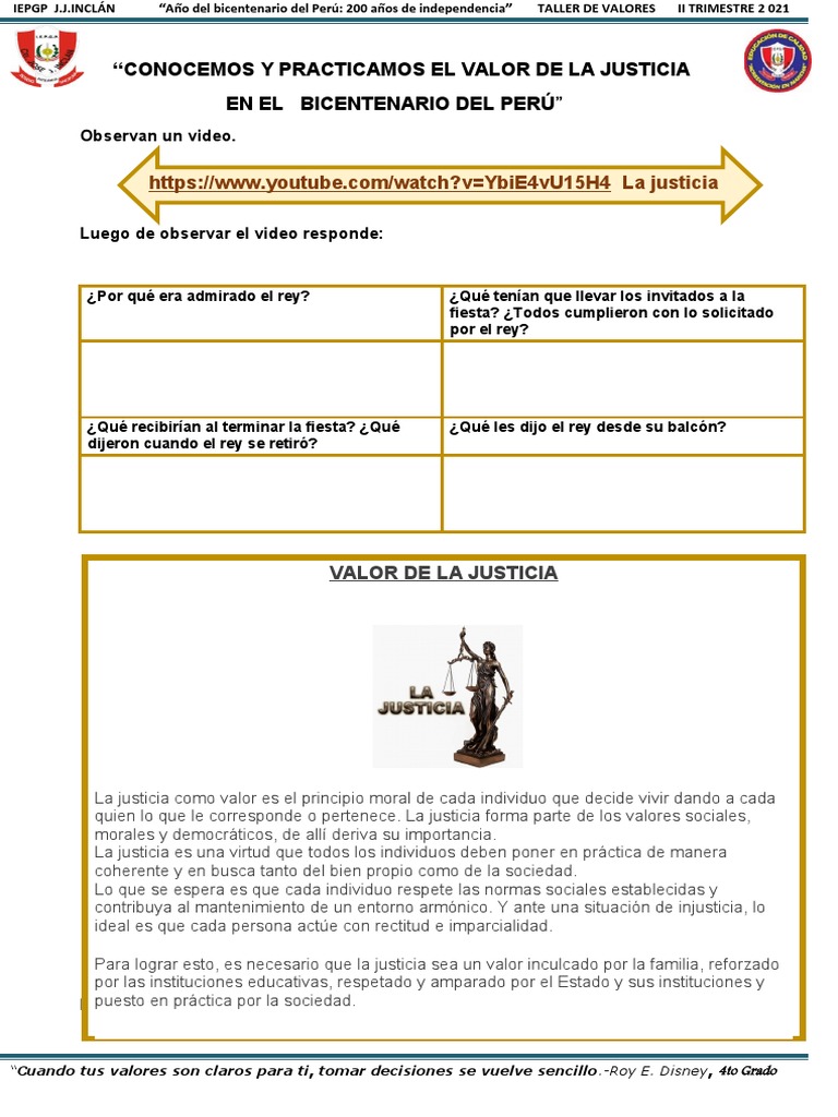 Ficha N16 Valor Justicia | PDF | Justicia | Crimen y violencia